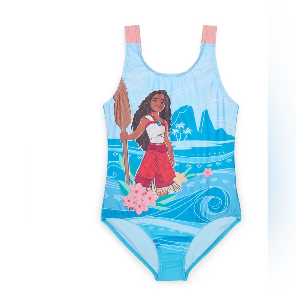 Disney Moana Girls One-Piece Swimsuit with UPF 50+